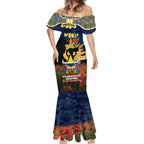 Personalised Cowboys Rugby ANZAC Day Mermaid Dress Last Post Poppy We Will Remember Them
