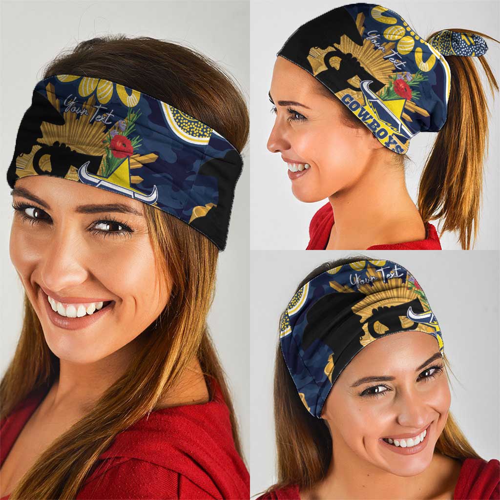 Personalised Cowboys Rugby ANZAC Day Neck Gaiter Last Post Poppy We Will Remember Them