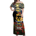 Personalised Cowboys Rugby ANZAC Day Off Shoulder Maxi Dress Last Post Poppy We Will Remember Them