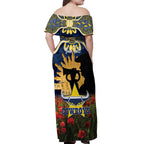 Personalised Cowboys Rugby ANZAC Day Off Shoulder Maxi Dress Last Post Poppy We Will Remember Them