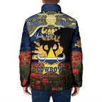 Personalised Cowboys Rugby ANZAC Day Padded Jacket Last Post Poppy We Will Remember Them