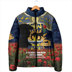 Personalised Cowboys Rugby ANZAC Day Padded Jacket Last Post Poppy We Will Remember Them