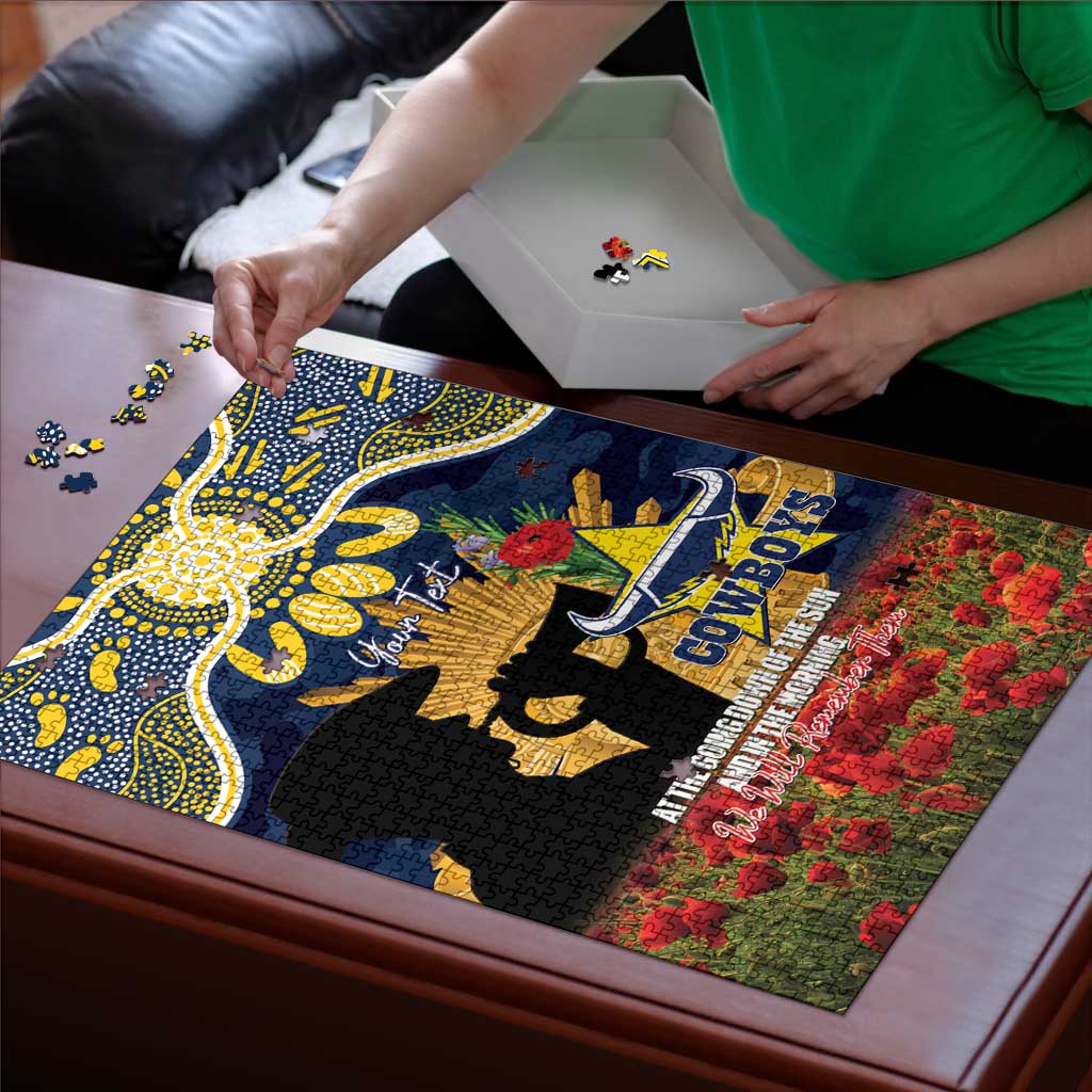 Personalised Cowboys Rugby ANZAC Day Puzzle Last Post Poppy We Will Remember Them