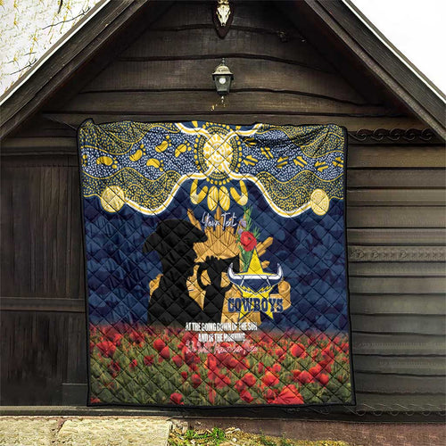 Personalised Cowboys Rugby ANZAC Day Quilt Last Post Poppy We Will Remember Them