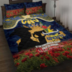 Personalised Cowboys Rugby ANZAC Day Quilt Bed Set Last Post Poppy We Will Remember Them