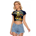 Personalised Cowboys Rugby ANZAC Day Raglan Cropped T Shirt Last Post Poppy We Will Remember Them