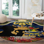 Personalised Cowboys Rugby ANZAC Day Round Carpet Last Post Poppy We Will Remember Them