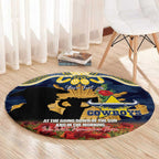 Personalised Cowboys Rugby ANZAC Day Round Carpet Last Post Poppy We Will Remember Them