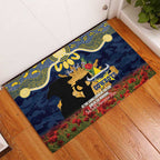 Personalised Cowboys Rugby ANZAC Day Rubber Doormat Last Post Poppy We Will Remember Them
