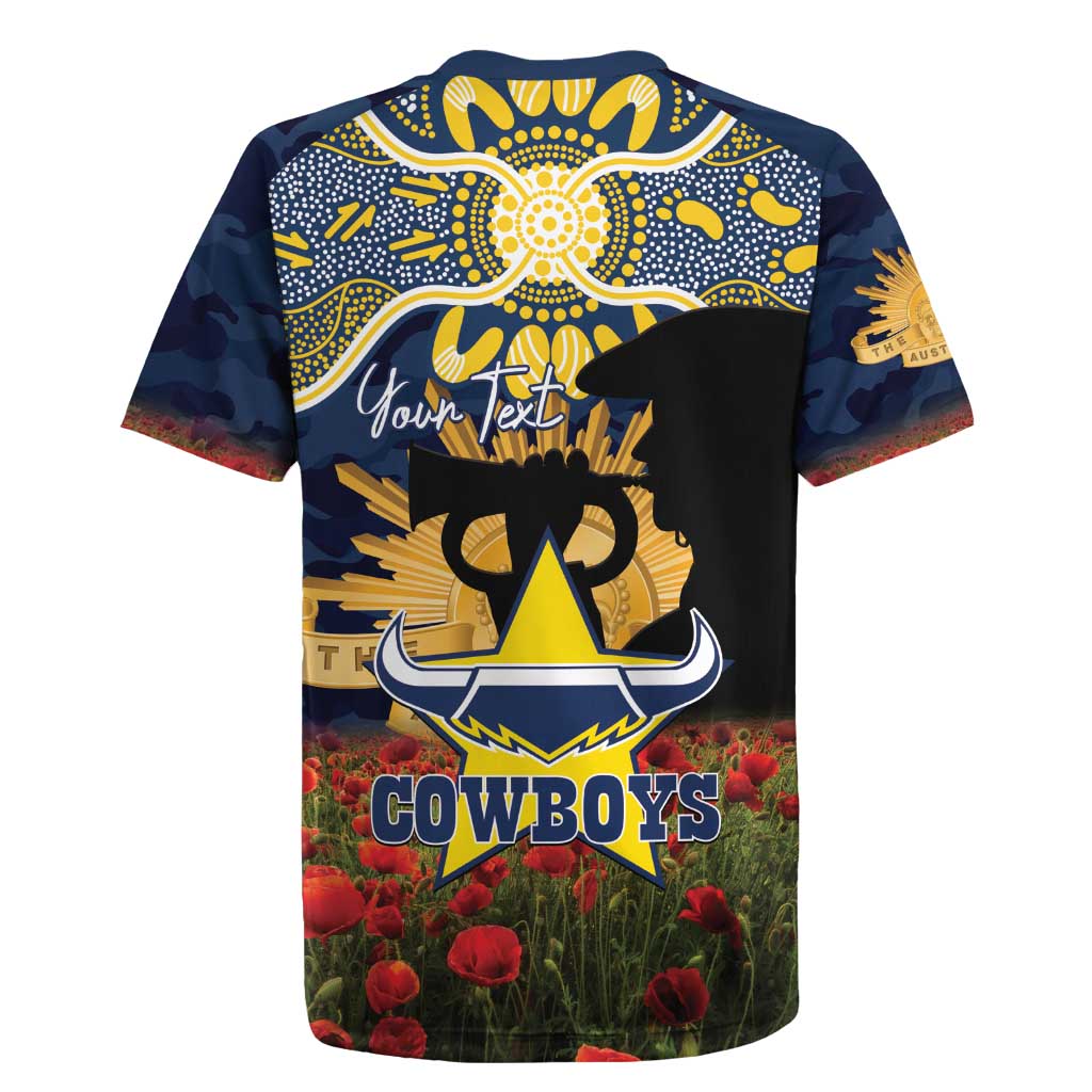 Personalised Cowboys Rugby ANZAC Day Rugby Jersey Last Post Poppy We Will Remember Them