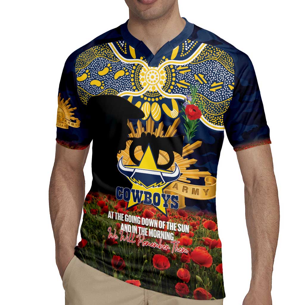Personalised Cowboys Rugby ANZAC Day Rugby Jersey Last Post Poppy We Will Remember Them