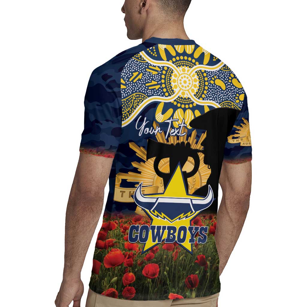 Personalised Cowboys Rugby ANZAC Day Rugby Jersey Last Post Poppy We Will Remember Them