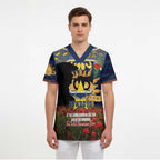 Personalised Cowboys Rugby ANZAC Day Scrub Top Last Post Poppy We Will Remember Them