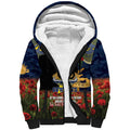 Personalised Cowboys Rugby ANZAC Day Sherpa Hoodie Last Post Poppy We Will Remember Them