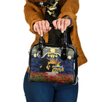 Personalised Cowboys Rugby ANZAC Day Shoulder Handbag Last Post Poppy We Will Remember Them