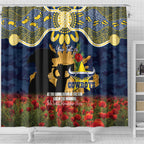 Personalised Cowboys Rugby ANZAC Day Shower Curtain Last Post Poppy We Will Remember Them