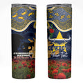 Personalised Cowboys Rugby ANZAC Day Skinny Tumbler Last Post Poppy We Will Remember Them