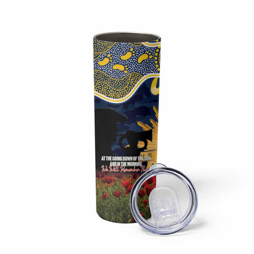 Personalised Cowboys Rugby ANZAC Day Skinny Tumbler Last Post Poppy We Will Remember Them