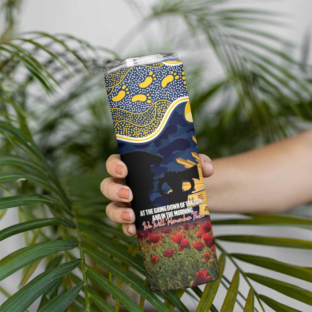 Personalised Cowboys Rugby ANZAC Day Skinny Tumbler Last Post Poppy We Will Remember Them