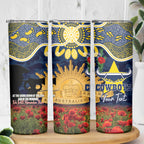 Personalised Cowboys Rugby ANZAC Day Skinny Tumbler Last Post Poppy We Will Remember Them