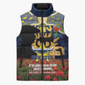 Personalised Cowboys Rugby ANZAC Day Sleeveless Puffer Jacket Last Post Poppy We Will Remember Them