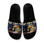 Personalised Cowboys Rugby ANZAC Day Slide Sandals Last Post Poppy We Will Remember Them