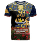 Personalised Cowboys Rugby ANZAC Day T Shirt Last Post Poppy We Will Remember Them