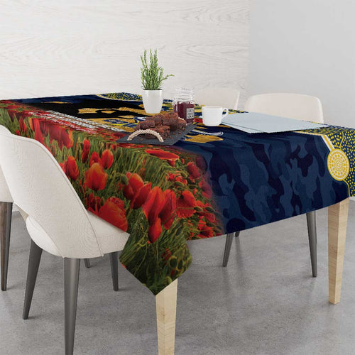 Personalised Cowboys Rugby ANZAC Day Tablecloth Last Post Poppy We Will Remember Them
