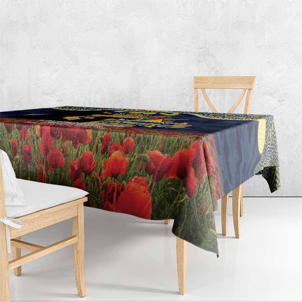 Personalised Cowboys Rugby ANZAC Day Tablecloth Last Post Poppy We Will Remember Them