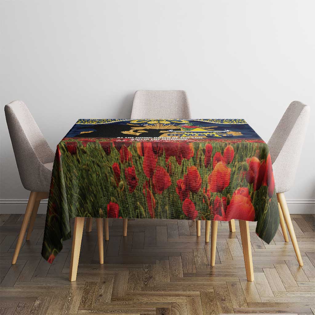 Personalised Cowboys Rugby ANZAC Day Tablecloth Last Post Poppy We Will Remember Them