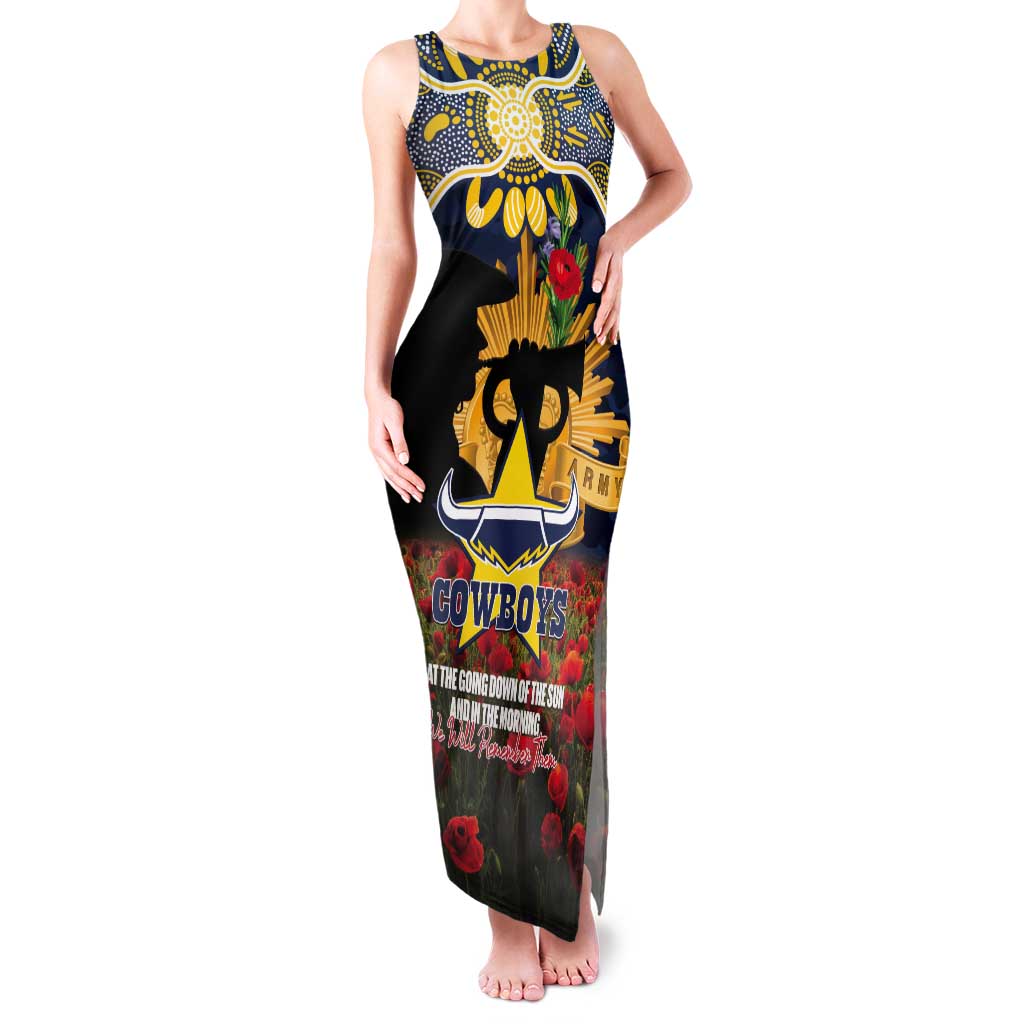 Personalised Cowboys Rugby ANZAC Day Tank Maxi Dress Last Post Poppy We Will Remember Them