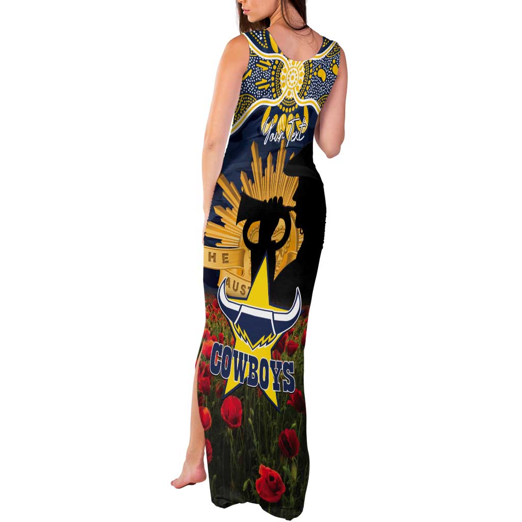 Personalised Cowboys Rugby ANZAC Day Tank Maxi Dress Last Post Poppy We Will Remember Them