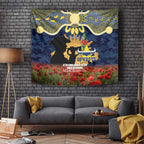 Personalised Cowboys Rugby ANZAC Day Tapestry Last Post Poppy We Will Remember Them