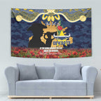 Personalised Cowboys Rugby ANZAC Day Tapestry Last Post Poppy We Will Remember Them