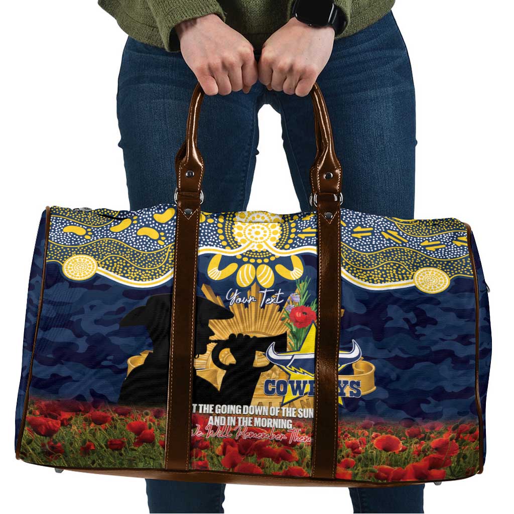 Personalised Cowboys Rugby ANZAC Day Travel Bag Last Post Poppy We Will Remember Them