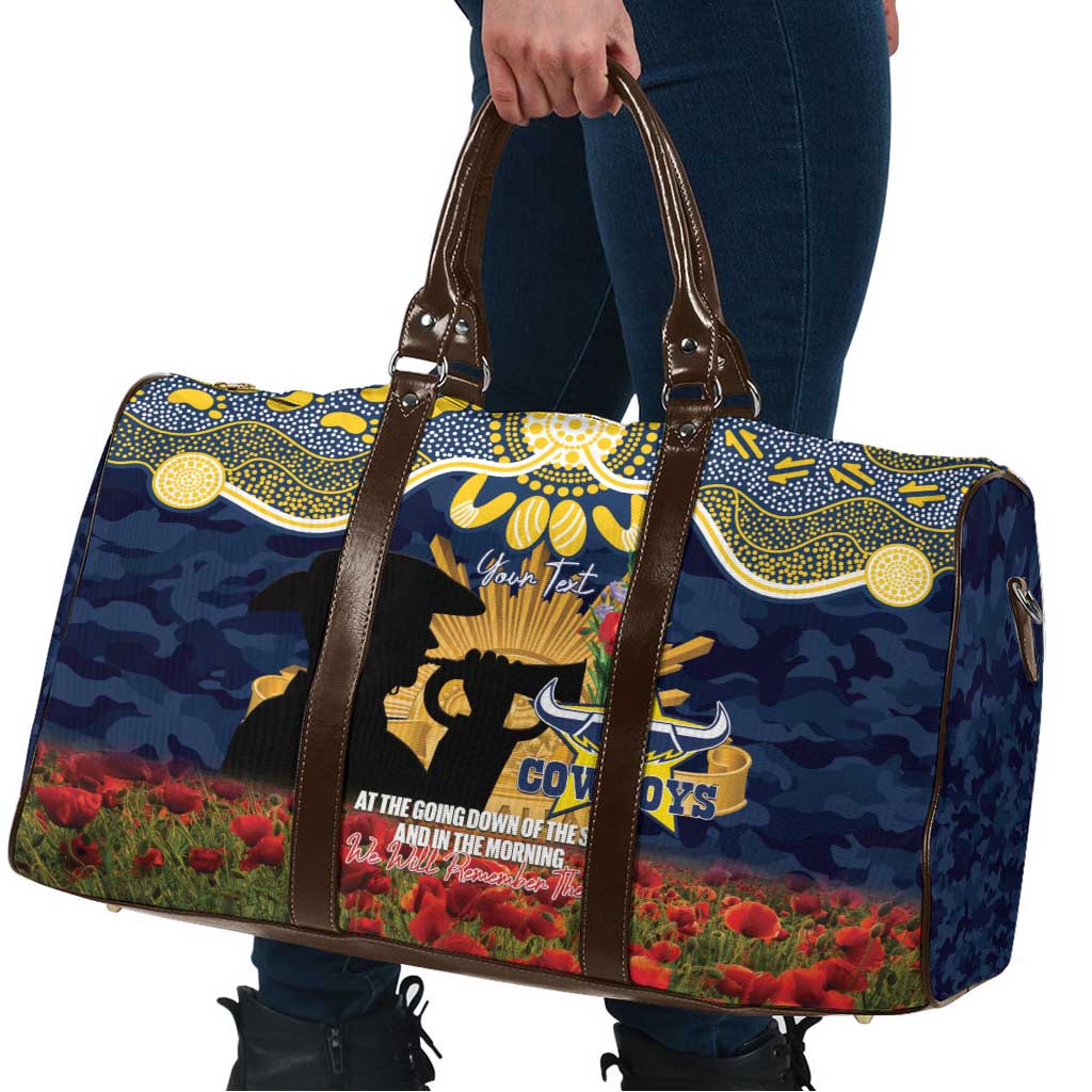 Personalised Cowboys Rugby ANZAC Day Travel Bag Last Post Poppy We Will Remember Them
