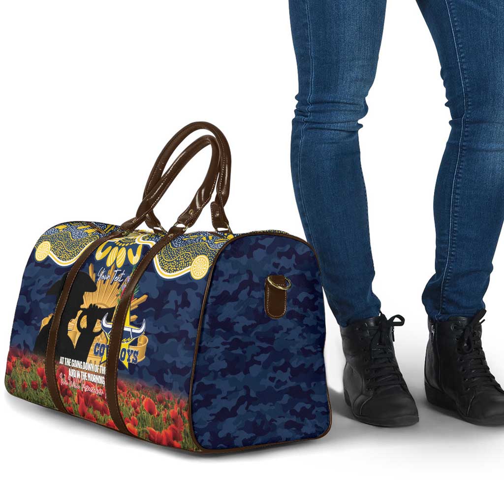 Personalised Cowboys Rugby ANZAC Day Travel Bag Last Post Poppy We Will Remember Them