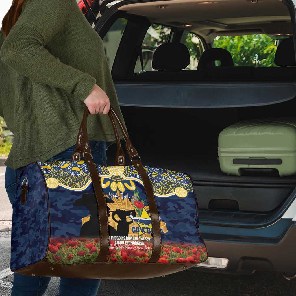 Personalised Cowboys Rugby ANZAC Day Travel Bag Last Post Poppy We Will Remember Them