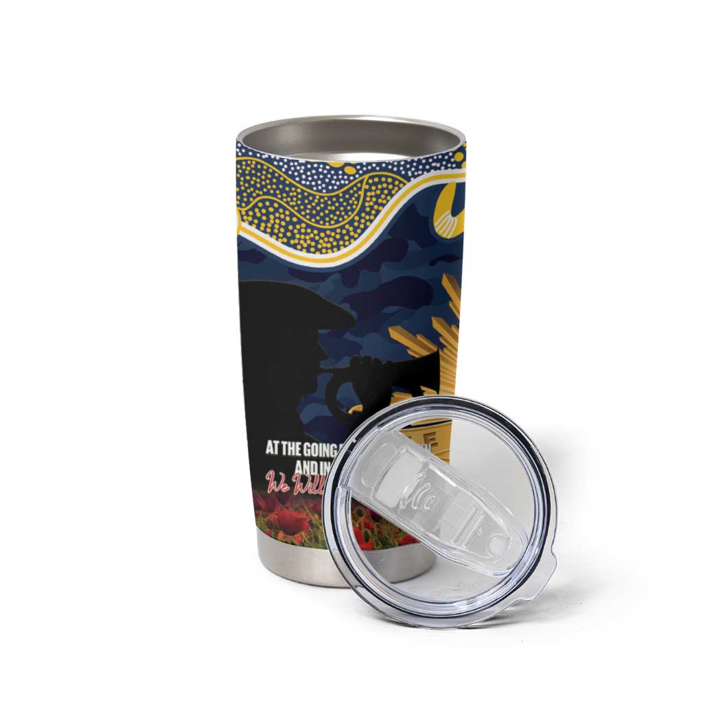 Personalised Cowboys Rugby ANZAC Day Tumbler Cup Last Post Poppy We Will Remember Them