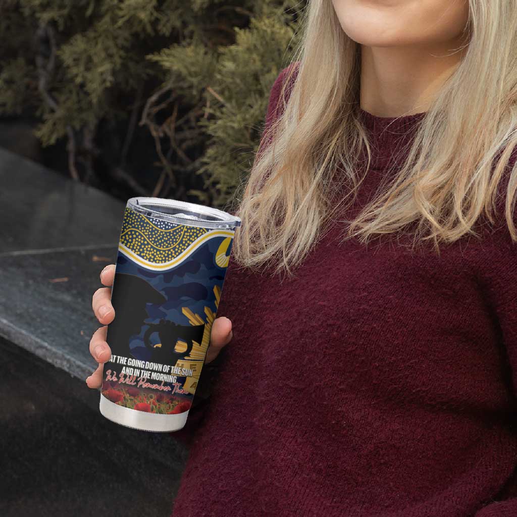 Personalised Cowboys Rugby ANZAC Day Tumbler Cup Last Post Poppy We Will Remember Them