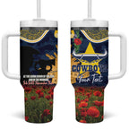 Personalised Cowboys Rugby ANZAC Day Tumbler With Handle Last Post Poppy We Will Remember Them