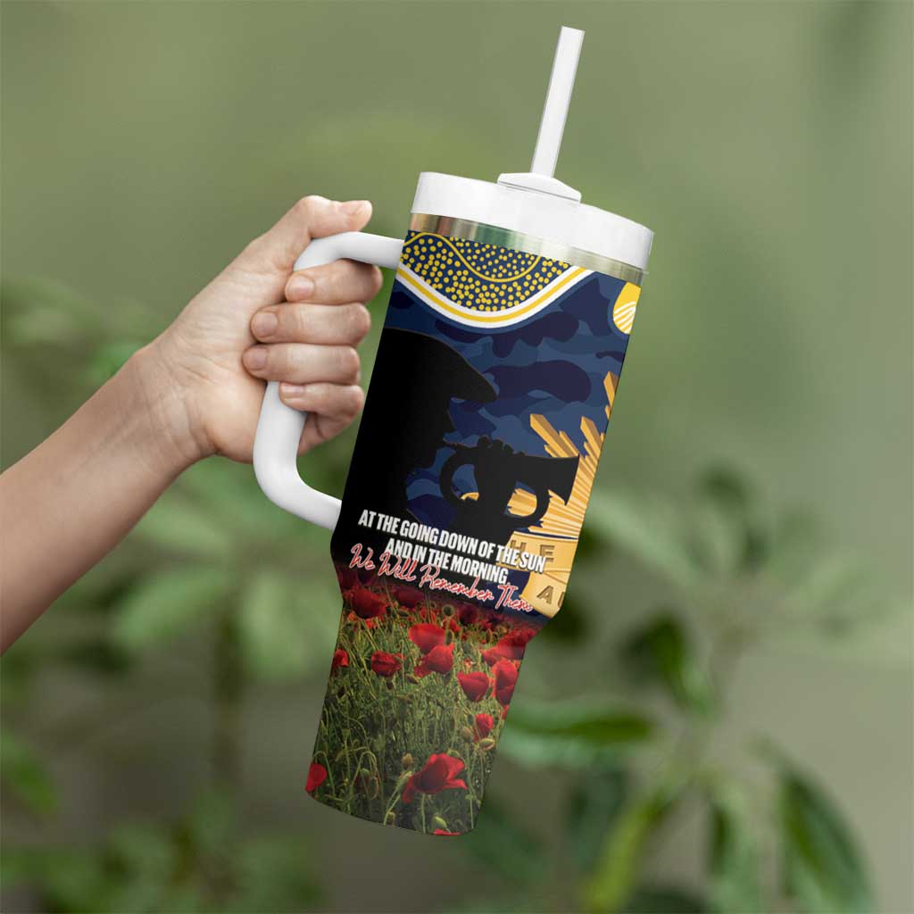 Personalised Cowboys Rugby ANZAC Day Tumbler With Handle Last Post Poppy We Will Remember Them