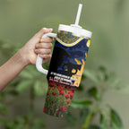 Personalised Cowboys Rugby ANZAC Day Tumbler With Handle Last Post Poppy We Will Remember Them