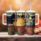 Personalised Cowboys Rugby ANZAC Day Tumbler With Handle Last Post Poppy We Will Remember Them