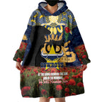 Personalised Cowboys Rugby ANZAC Day Wearable Blanket Hoodie Last Post Poppy We Will Remember Them