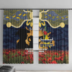 Personalised Cowboys Rugby ANZAC Day Window Curtain Last Post Poppy We Will Remember Them