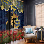 Personalised Cowboys Rugby ANZAC Day Window Curtain Last Post Poppy We Will Remember Them