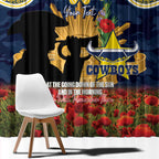 Personalised Cowboys Rugby ANZAC Day Window Curtain Last Post Poppy We Will Remember Them