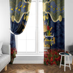 Personalised Cowboys Rugby ANZAC Day Window Curtain Last Post Poppy We Will Remember Them