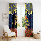 Personalised Cowboys Rugby ANZAC Day Window Curtain Last Post Poppy We Will Remember Them
